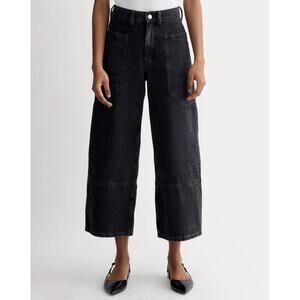 Everlane The Way-High Gardener Cropped Jean in Washed Black, Size 27